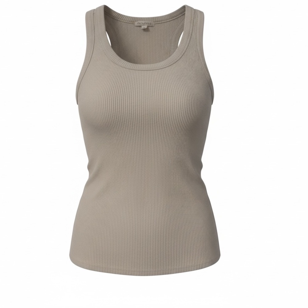 Prologue Women's Cream Ribbed Tank Top